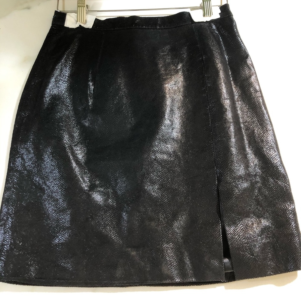 Black, Paolo Santini 100% Leather Skirt -Size 4